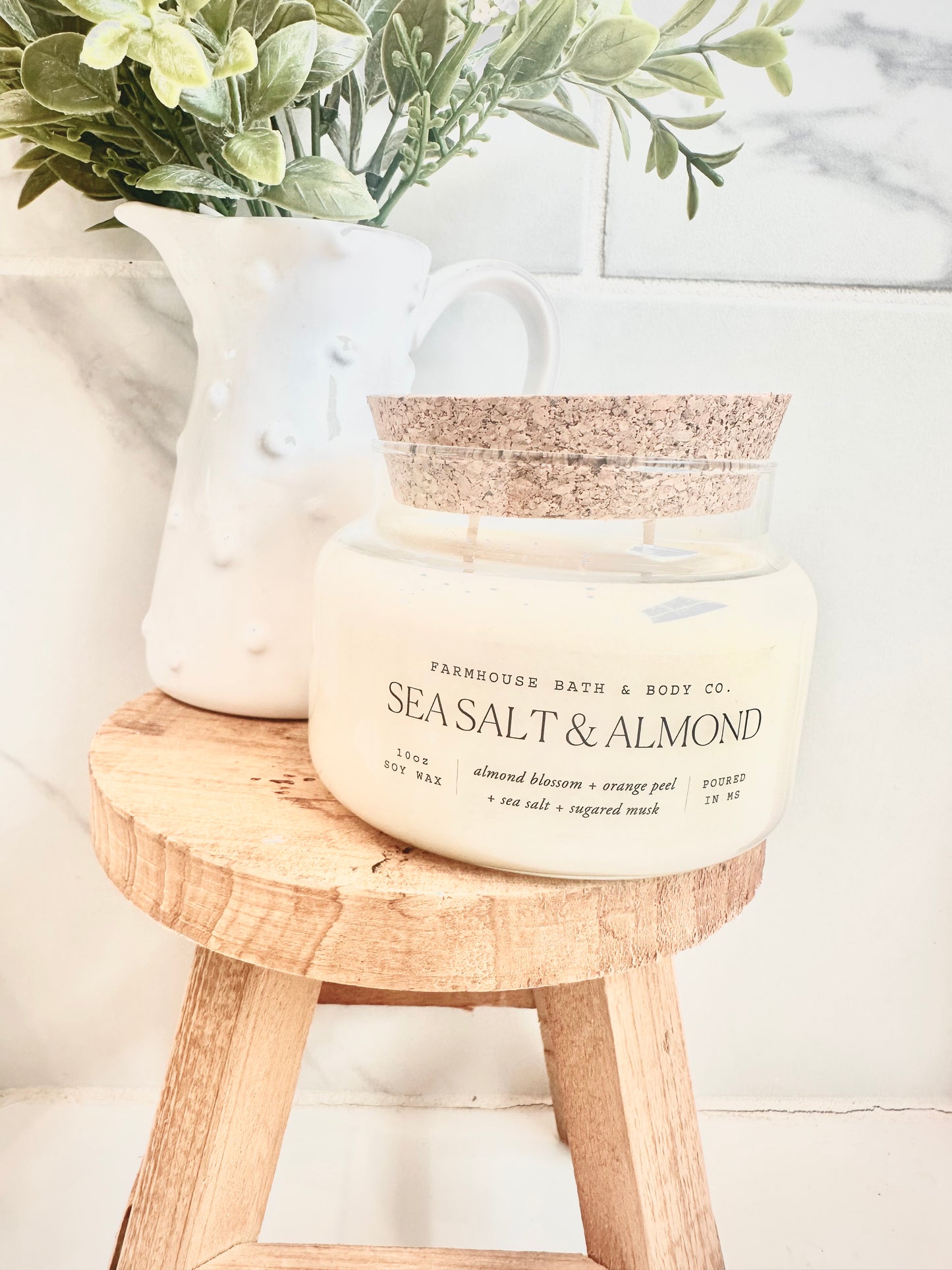 Sea Salt & Almond - Small Apothecary Candle