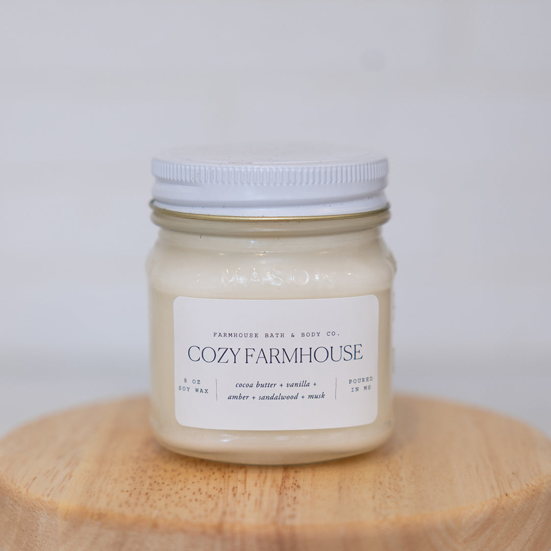Cozy Farmhouse - Medium Mason Jar Candle