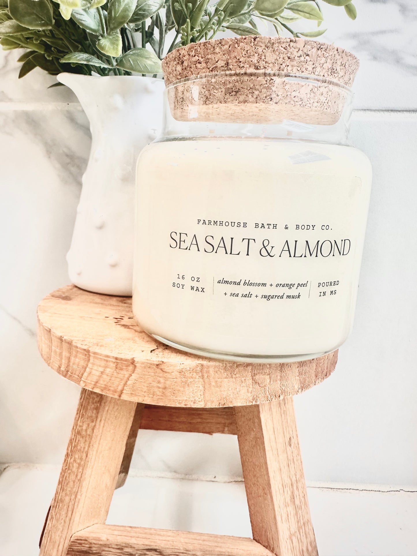 Sea Salt & Almond - Large Apothecary Candle