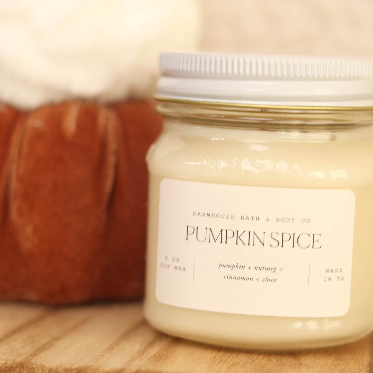 Pumpkin Spice - Medium Mason Jar Candle