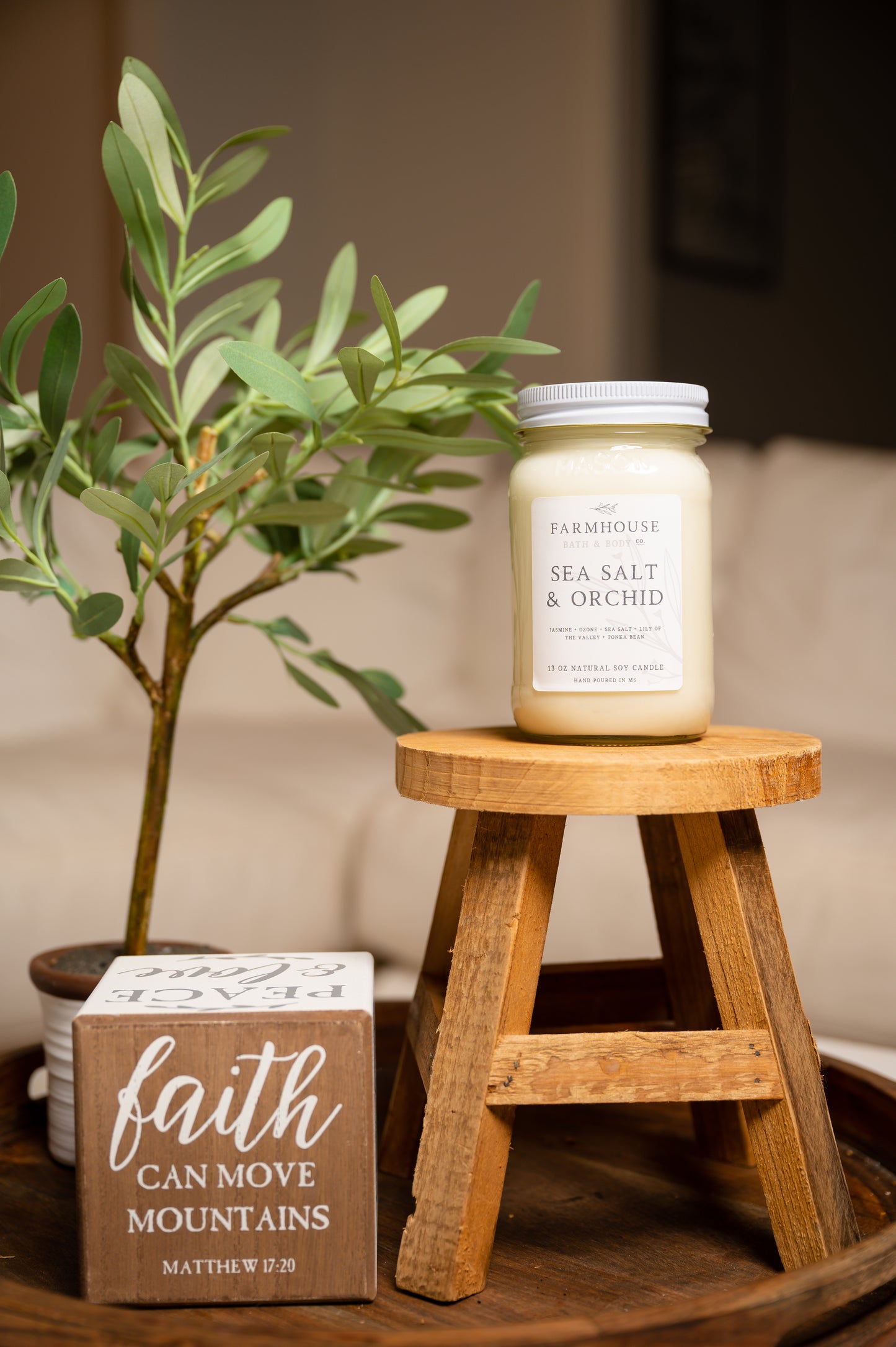 Sea Salt & Orchid - Large Mason Jar Candle