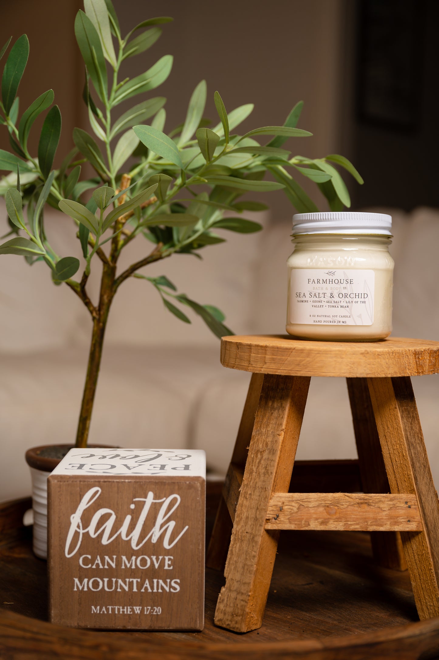 Sea Salt & Orchid - Medium Mason Jar Candle