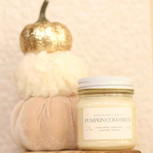 Pumpkin Cold Brew - Medium Mason Jar Candle