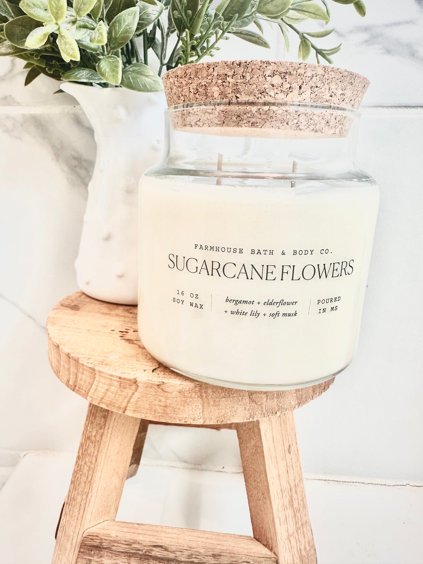 Sugarcane Flowers - Large Apothecary Candle