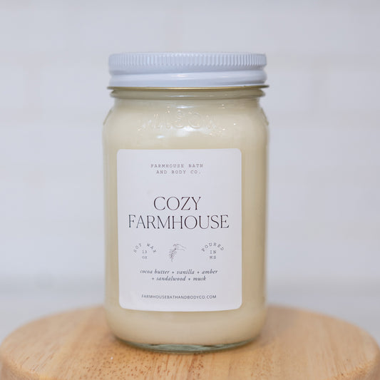 Cozy Farmhouse - Large Mason Jar Candle