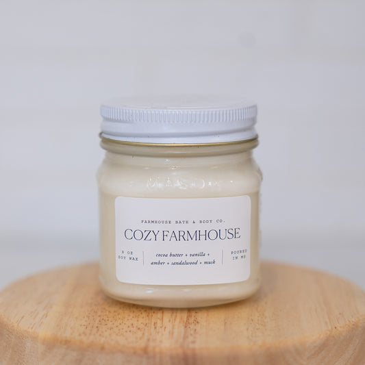 Cozy Farmhouse - Medium Mason Jar Candle