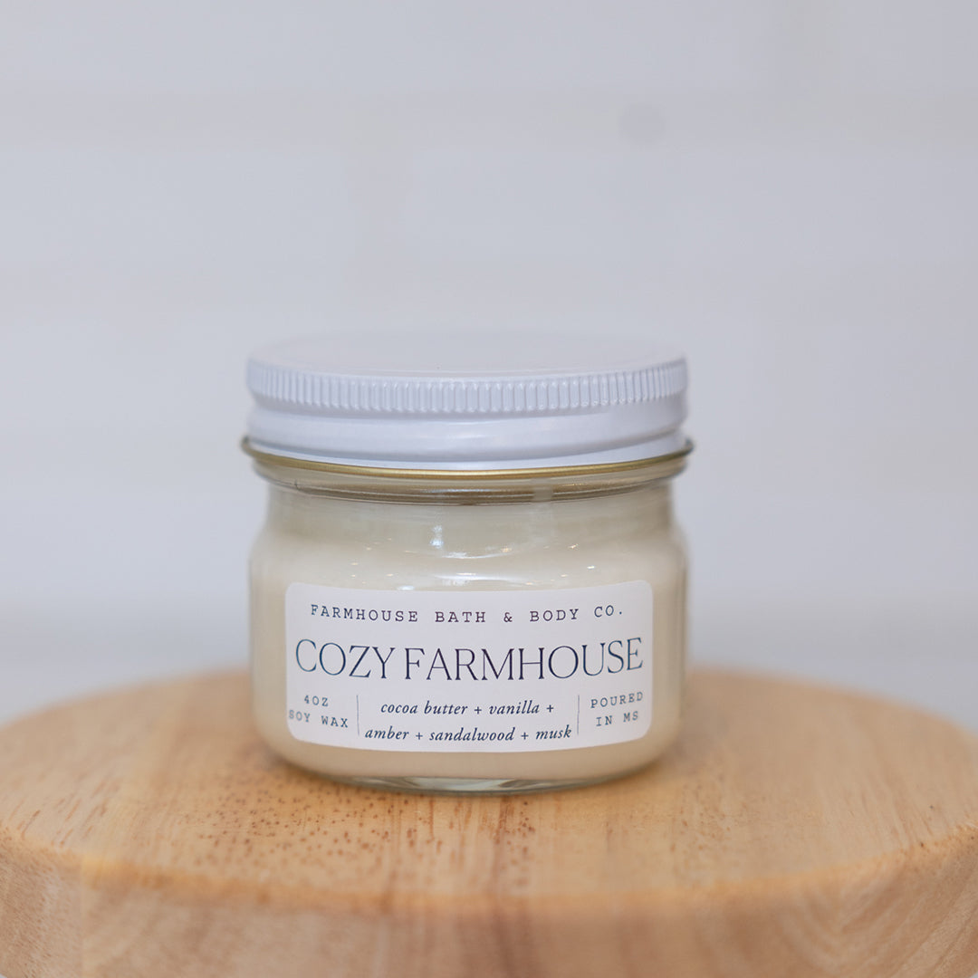 Cozy Farmhouse - Small Mason Jar Candle