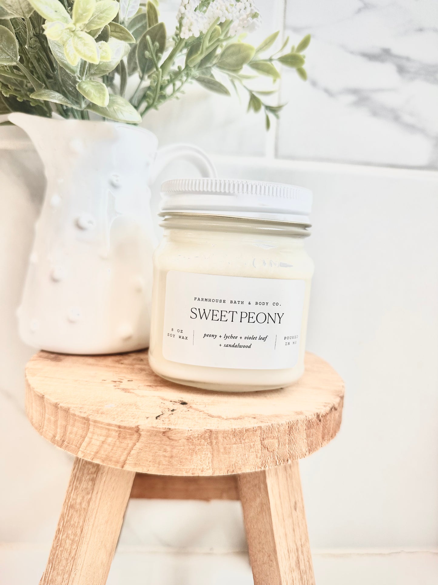 Sweet Peony - Medium Mason Jar Candle
