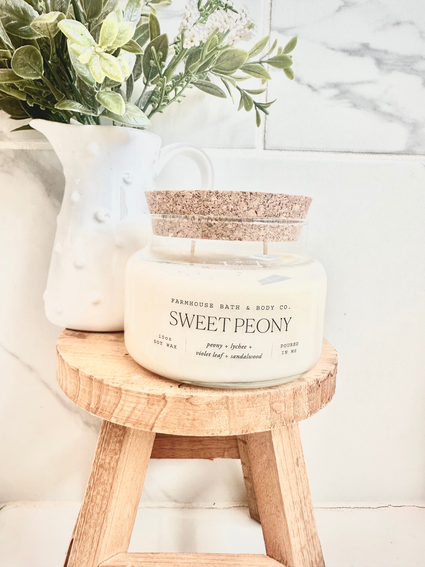 Sweet Peony - Small Apothecary Candle