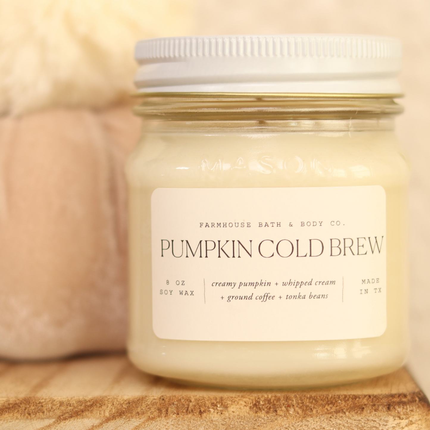 Pumpkin Cold Brew - Medium Mason Jar Candle