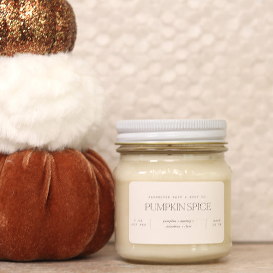 Pumpkin Spice - Medium Mason Jar Candle