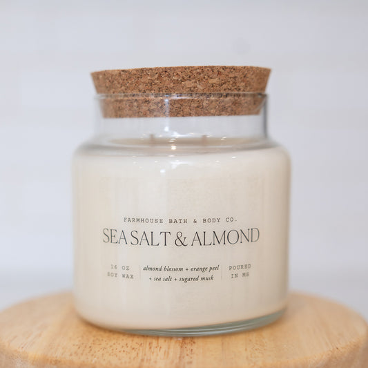 Sea Salt & Almond - Large Apothecary Candle