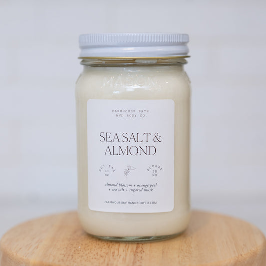 Sea Salt & Almond - Large Mason Jar