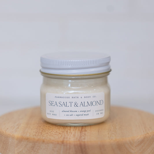 Sea Salt & Almond - Small Mason Jar Candle