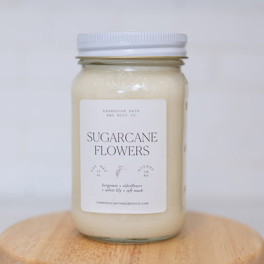 Sugarcane Flowers - Large Mason Jar Candle