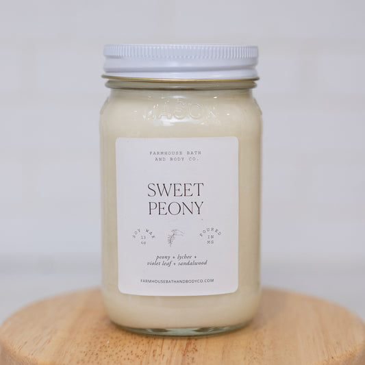 Sweet Peony - Large Mason Jar Candle