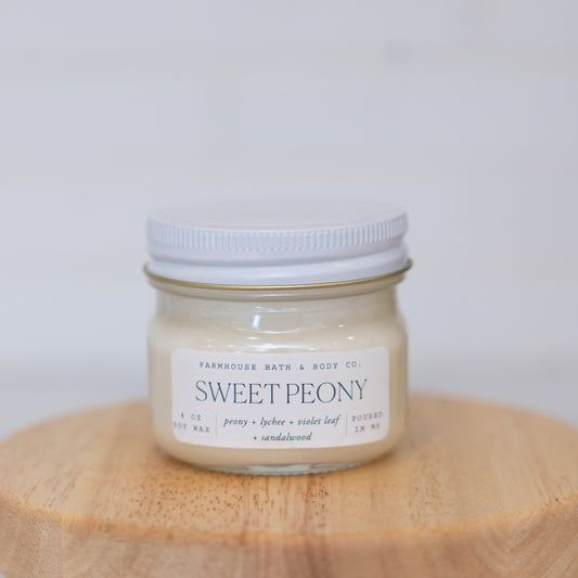 Sweet Peony - Small Mason Jar Candle